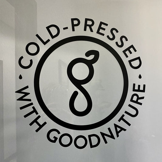 "Cold-Pressed with Goodnature" Decal